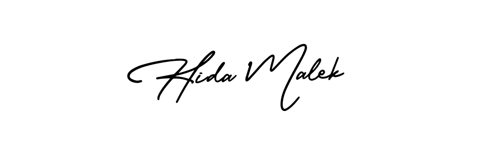 The best way (AmerikaSignatureDemo-Regular) to make a short signature is to pick only two or three words in your name. The name Hida Malek include a total of six letters. For converting this name. Hida Malek signature style 3 images and pictures png