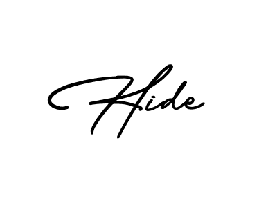 Use a signature maker to create a handwritten signature online. With this signature software, you can design (AmerikaSignatureDemo-Regular) your own signature for name Hide. Hide signature style 3 images and pictures png