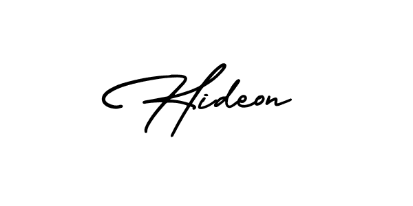 The best way (AmerikaSignatureDemo-Regular) to make a short signature is to pick only two or three words in your name. The name Hideon include a total of six letters. For converting this name. Hideon signature style 3 images and pictures png