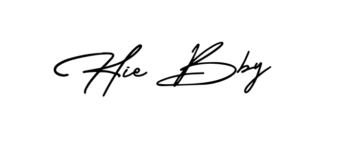 The best way (AmerikaSignatureDemo-Regular) to make a short signature is to pick only two or three words in your name. The name Hie Bby include a total of six letters. For converting this name. Hie Bby signature style 3 images and pictures png
