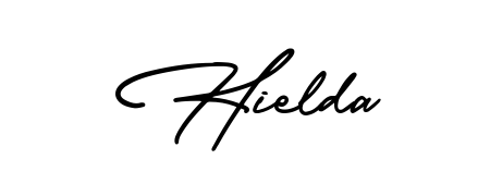 The AmerikaSignatureDemo-Regular handwriting style adds charm and authenticity to name Hielda. A wonderful choice for personal thank-you notes. Hielda signature style 3 images and pictures png