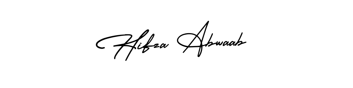 Also You can easily find your signature by using the search form. We will create Hifza Abwaab name handwritten signature images for you free of cost using AmerikaSignatureDemo-Regular sign style. Hifza Abwaab signature style 3 images and pictures png