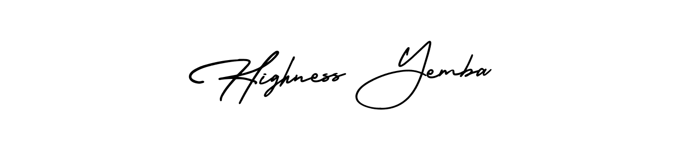 Highness Yemba stylish signature style. Best Handwritten Sign (AmerikaSignatureDemo-Regular) for my name. Handwritten Signature Collection Ideas for my name Highness Yemba. Highness Yemba signature style 3 images and pictures png