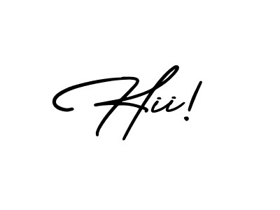 How to make Hii! name signature. Use AmerikaSignatureDemo-Regular style for creating short signs online. This is the latest handwritten sign. Hii! signature style 3 images and pictures png