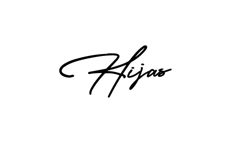 The best way (AmerikaSignatureDemo-Regular) to make a short signature is to pick only two or three words in your name. The name Hijas include a total of six letters. For converting this name. Hijas signature style 3 images and pictures png