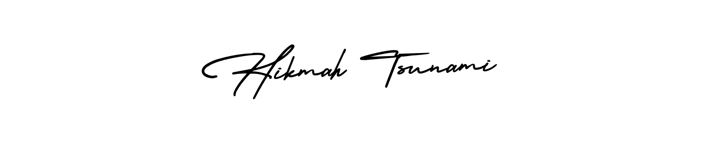 Use a signature maker to create a handwritten signature online. With this signature software, you can design (AmerikaSignatureDemo-Regular) your own signature for name Hikmah Tsunami. Hikmah Tsunami signature style 3 images and pictures png