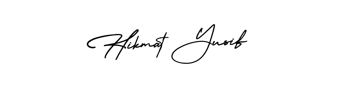 How to make Hikmat Yusif name signature. Use AmerikaSignatureDemo-Regular style for creating short signs online. This is the latest handwritten sign. Hikmat Yusif signature style 3 images and pictures png