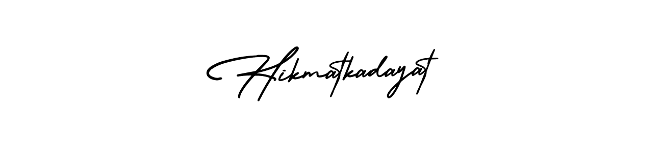 How to make Hikmatkadayat signature? AmerikaSignatureDemo-Regular is a professional autograph style. Create handwritten signature for Hikmatkadayat name. Hikmatkadayat signature style 3 images and pictures png