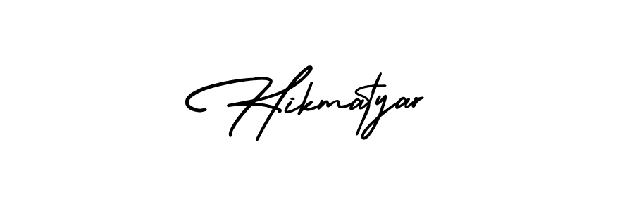 Hikmatyar stylish signature style. Best Handwritten Sign (AmerikaSignatureDemo-Regular) for my name. Handwritten Signature Collection Ideas for my name Hikmatyar. Hikmatyar signature style 3 images and pictures png