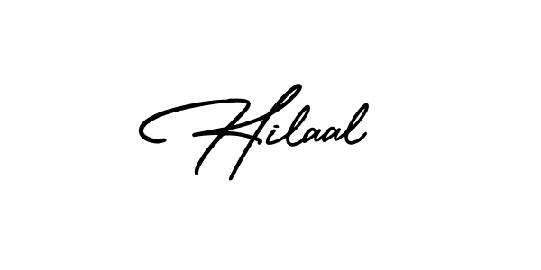 How to make Hilaal name signature. Use AmerikaSignatureDemo-Regular style for creating short signs online. This is the latest handwritten sign. Hilaal signature style 3 images and pictures png
