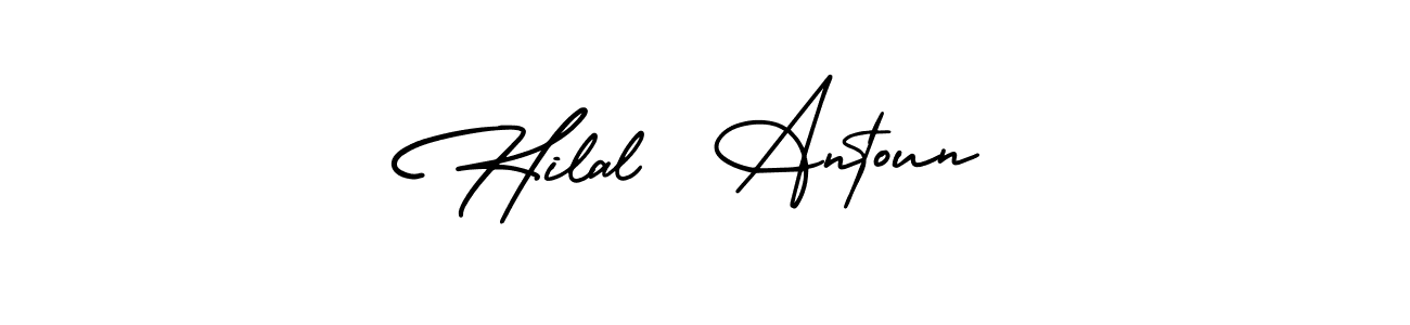 This is the best signature style for the Hilal  Antoun name. Also you like these signature font (AmerikaSignatureDemo-Regular). Mix name signature. Hilal  Antoun signature style 3 images and pictures png