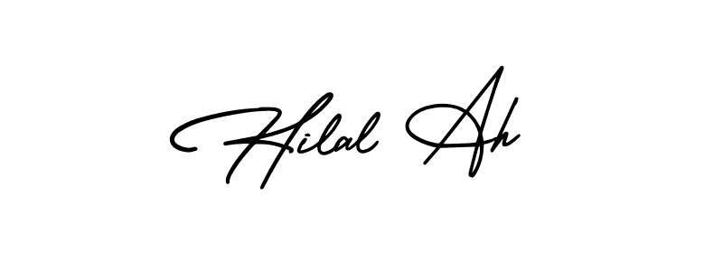 Also You can easily find your signature by using the search form. We will create Hilal Ah name handwritten signature images for you free of cost using AmerikaSignatureDemo-Regular sign style. Hilal Ah signature style 3 images and pictures png