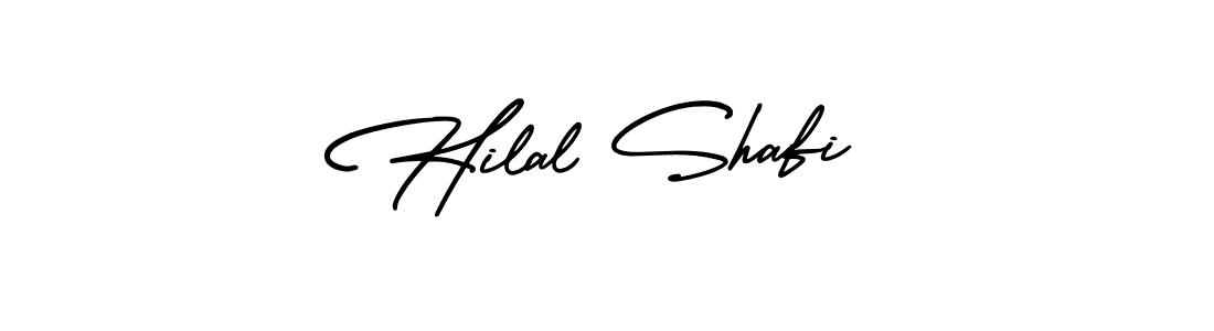 You should practise on your own different ways (AmerikaSignatureDemo-Regular) to write your name (Hilal Shafi) in signature. don't let someone else do it for you. Hilal Shafi signature style 3 images and pictures png