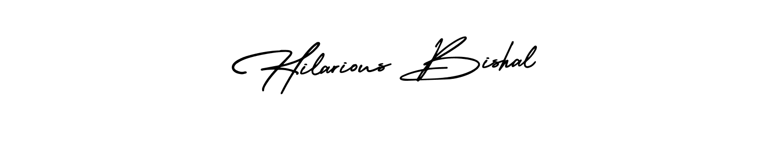 Use a signature maker to create a handwritten signature online. With this signature software, you can design (AmerikaSignatureDemo-Regular) your own signature for name Hilarious Bishal. Hilarious Bishal signature style 3 images and pictures png