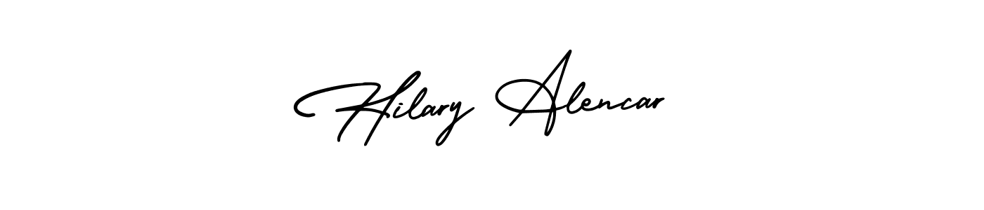 How to make Hilary Alencar name signature. Use AmerikaSignatureDemo-Regular style for creating short signs online. This is the latest handwritten sign. Hilary Alencar signature style 3 images and pictures png