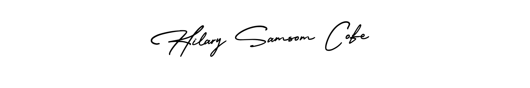 How to make Hilary Samsom Cofe signature? AmerikaSignatureDemo-Regular is a professional autograph style. Create handwritten signature for Hilary Samsom Cofe name. Hilary Samsom Cofe signature style 3 images and pictures png