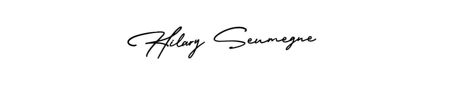 if you are searching for the best signature style for your name Hilary Seumegne. so please give up your signature search. here we have designed multiple signature styles  using AmerikaSignatureDemo-Regular. Hilary Seumegne signature style 3 images and pictures png
