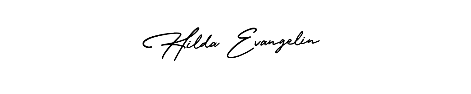 How to make Hilda Evangelin signature? AmerikaSignatureDemo-Regular is a professional autograph style. Create handwritten signature for Hilda Evangelin name. Hilda Evangelin signature style 3 images and pictures png
