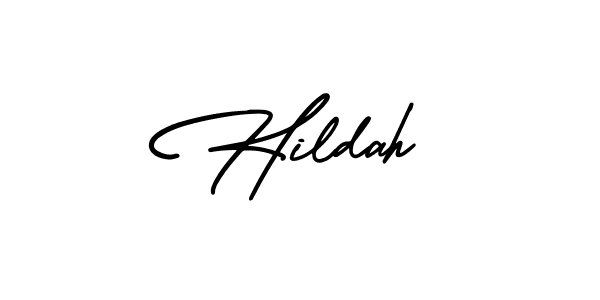 You should practise on your own different ways (AmerikaSignatureDemo-Regular) to write your name (Hildah) in signature. don't let someone else do it for you. Hildah signature style 3 images and pictures png