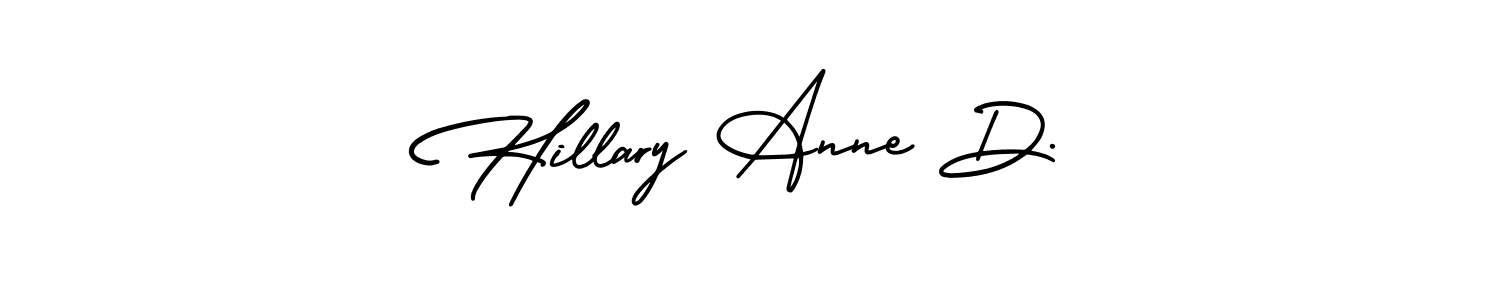 Similarly AmerikaSignatureDemo-Regular is the best handwritten signature design. Signature creator online .You can use it as an online autograph creator for name Hillary Anne D.. Hillary Anne D. signature style 3 images and pictures png