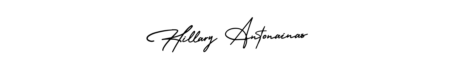 Hillary Antonainas stylish signature style. Best Handwritten Sign (AmerikaSignatureDemo-Regular) for my name. Handwritten Signature Collection Ideas for my name Hillary Antonainas. Hillary Antonainas signature style 3 images and pictures png