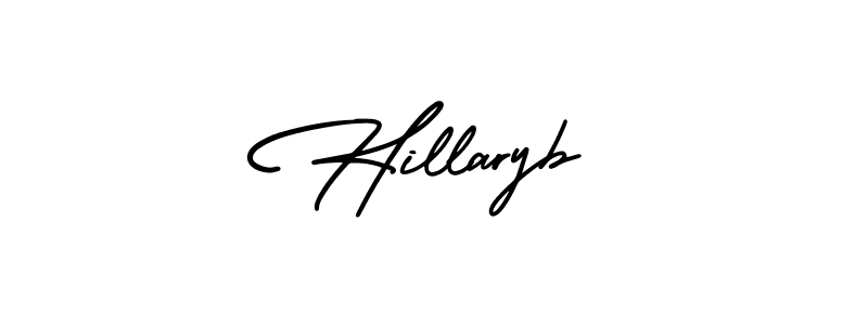 Use a signature maker to create a handwritten signature online. With this signature software, you can design (AmerikaSignatureDemo-Regular) your own signature for name Hillaryb. Hillaryb signature style 3 images and pictures png