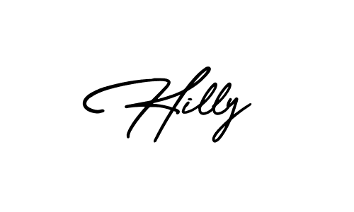 You should practise on your own different ways (AmerikaSignatureDemo-Regular) to write your name (Hilly) in signature. don't let someone else do it for you. Hilly signature style 3 images and pictures png