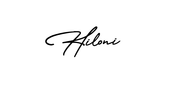 The best way (AmerikaSignatureDemo-Regular) to make a short signature is to pick only two or three words in your name. The name Hiloni include a total of six letters. For converting this name. Hiloni signature style 3 images and pictures png