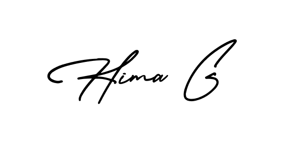 The best way (AmerikaSignatureDemo-Regular) to make a short signature is to pick only two or three words in your name. The name Hima G include a total of six letters. For converting this name. Hima G signature style 3 images and pictures png