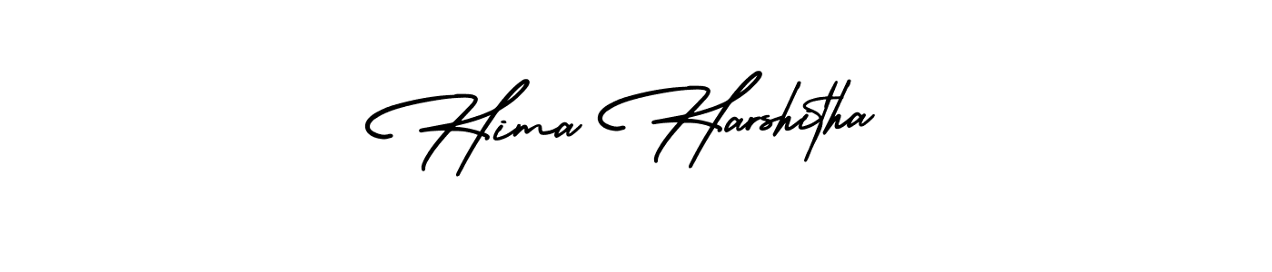 How to make Hima Harshitha name signature. Use AmerikaSignatureDemo-Regular style for creating short signs online. This is the latest handwritten sign. Hima Harshitha signature style 3 images and pictures png