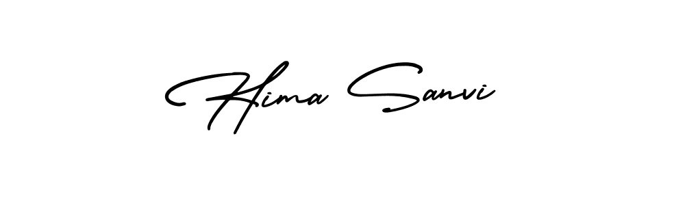 The best way (AmerikaSignatureDemo-Regular) to make a short signature is to pick only two or three words in your name. The name Hima Sanvi include a total of six letters. For converting this name. Hima Sanvi signature style 3 images and pictures png