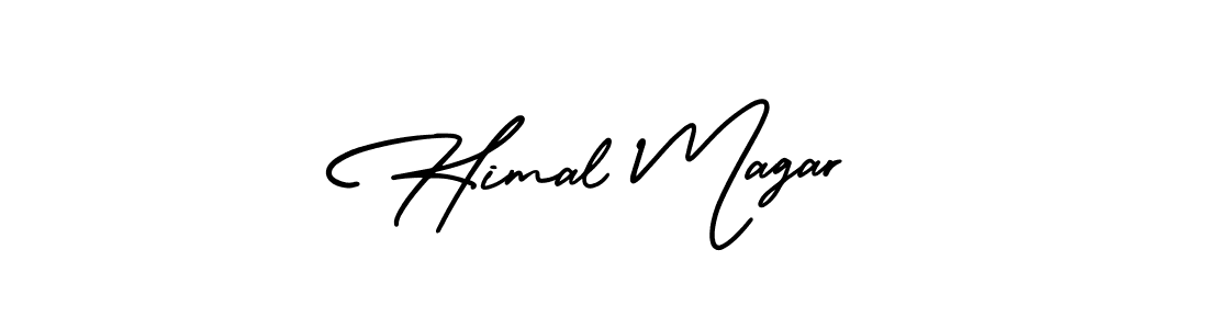 You should practise on your own different ways (AmerikaSignatureDemo-Regular) to write your name (Himal Magar) in signature. don't let someone else do it for you. Himal Magar signature style 3 images and pictures png