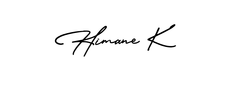 Himane K stylish signature style. Best Handwritten Sign (AmerikaSignatureDemo-Regular) for my name. Handwritten Signature Collection Ideas for my name Himane K. Himane K signature style 3 images and pictures png