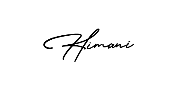 You should practise on your own different ways (AmerikaSignatureDemo-Regular) to write your name (Himani) in signature. don't let someone else do it for you. Himani signature style 3 images and pictures png