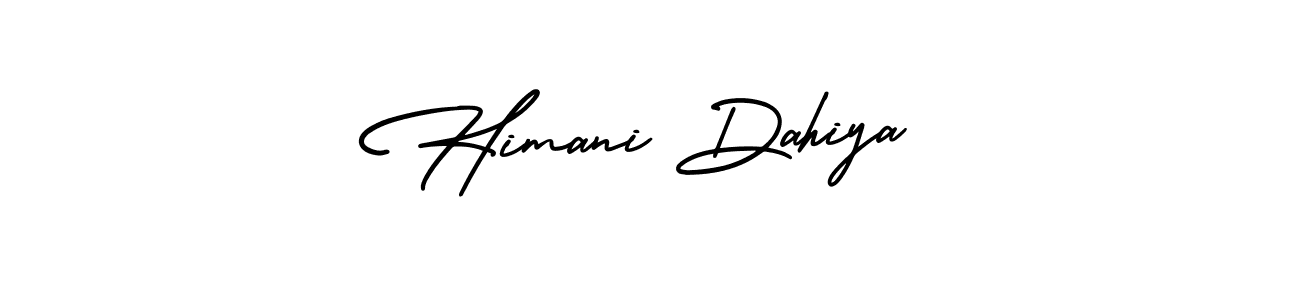 You should practise on your own different ways (AmerikaSignatureDemo-Regular) to write your name (Himani Dahiya) in signature. don't let someone else do it for you. Himani Dahiya signature style 3 images and pictures png