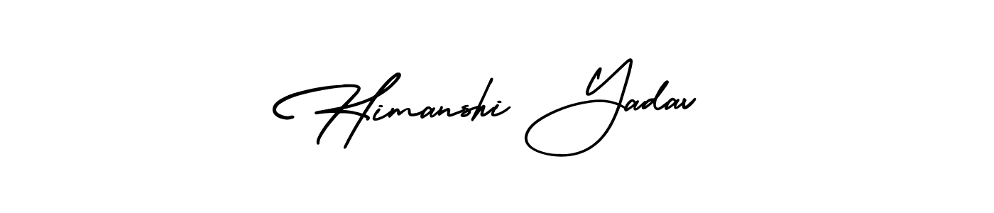 The best way (AmerikaSignatureDemo-Regular) to make a short signature is to pick only two or three words in your name. The name Himanshi Yadav include a total of six letters. For converting this name. Himanshi Yadav signature style 3 images and pictures png