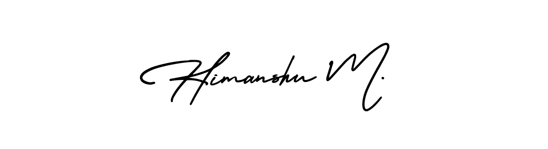 Use a signature maker to create a handwritten signature online. With this signature software, you can design (AmerikaSignatureDemo-Regular) your own signature for name Himanshu M.. Himanshu M. signature style 3 images and pictures png