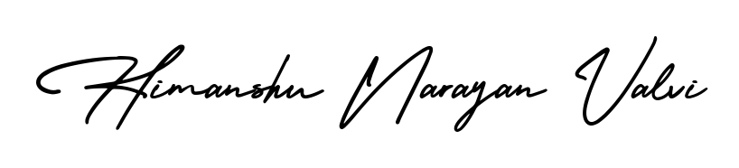 Express your personality with a custom Himanshu Narayan Valvi signature crafted with AmerikaSignatureDemo-Regular typography. Free transparent PNG download available. Himanshu Narayan Valvi signature style 3 images and pictures png