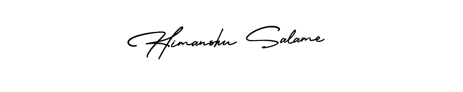 How to make Himanshu Salame name signature. Use AmerikaSignatureDemo-Regular style for creating short signs online. This is the latest handwritten sign. Himanshu Salame signature style 3 images and pictures png