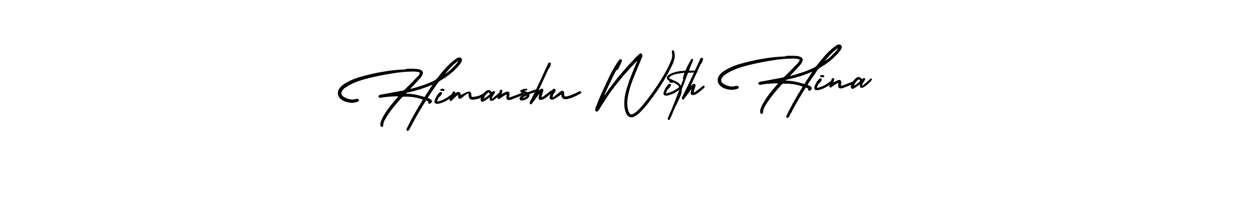 This is the best signature style for the Himanshu With Hina name. Also you like these signature font (AmerikaSignatureDemo-Regular). Mix name signature. Himanshu With Hina signature style 3 images and pictures png