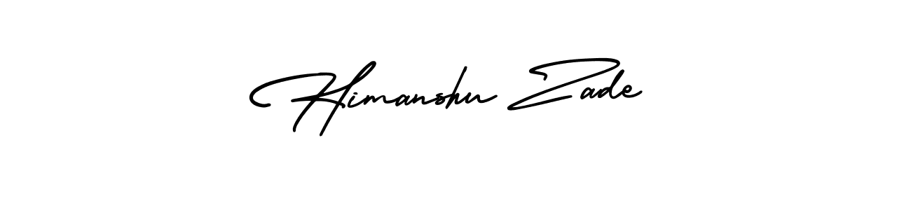 This is the best signature style for the Himanshu Zade name. Also you like these signature font (AmerikaSignatureDemo-Regular). Mix name signature. Himanshu Zade signature style 3 images and pictures png