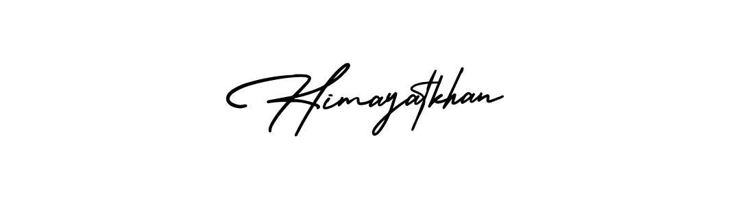 The best way (AmerikaSignatureDemo-Regular) to make a short signature is to pick only two or three words in your name. The name Himayatkhan include a total of six letters. For converting this name. Himayatkhan signature style 3 images and pictures png