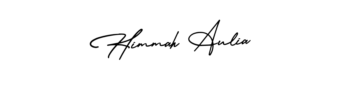 You should practise on your own different ways (AmerikaSignatureDemo-Regular) to write your name (Himmah Aulia) in signature. don't let someone else do it for you. Himmah Aulia signature style 3 images and pictures png