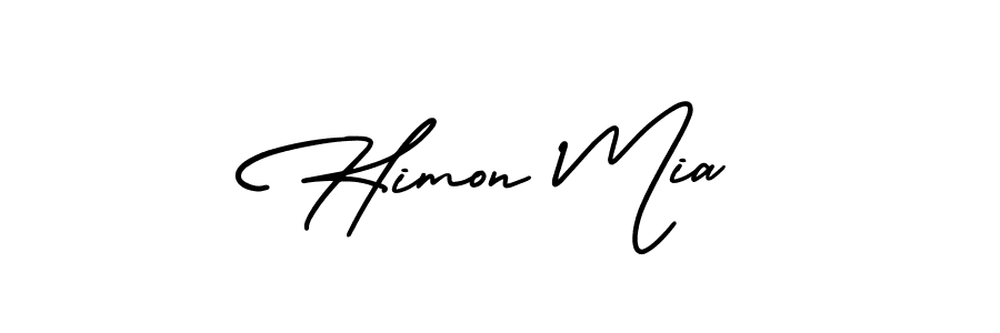 How to make Himon Mia name signature. Use AmerikaSignatureDemo-Regular style for creating short signs online. This is the latest handwritten sign. Himon Mia signature style 3 images and pictures png