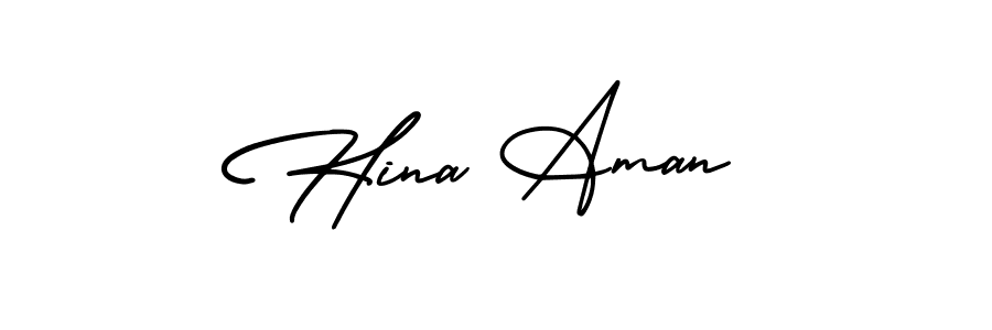 How to make Hina Aman signature? AmerikaSignatureDemo-Regular is a professional autograph style. Create handwritten signature for Hina Aman name. Hina Aman signature style 3 images and pictures png