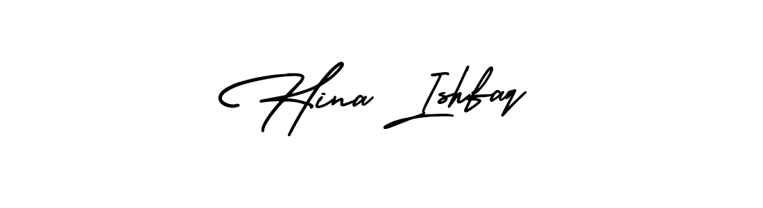AmerikaSignatureDemo-Regular is a professional signature style that is perfect for those who want to add a touch of class to their signature. It is also a great choice for those who want to make their signature more unique. Get Hina Ishfaq name to fancy signature for free. Hina Ishfaq signature style 3 images and pictures png