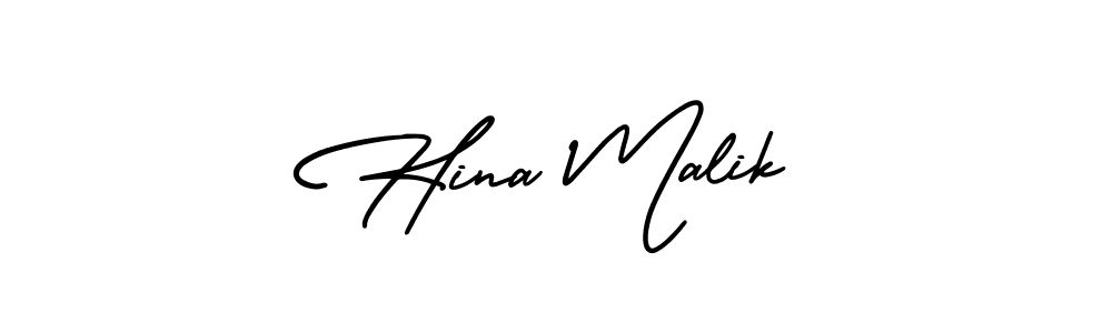 Design your own signature with our free online signature maker. With this signature software, you can create a handwritten (AmerikaSignatureDemo-Regular) signature for name Hina Malik. Hina Malik signature style 3 images and pictures png
