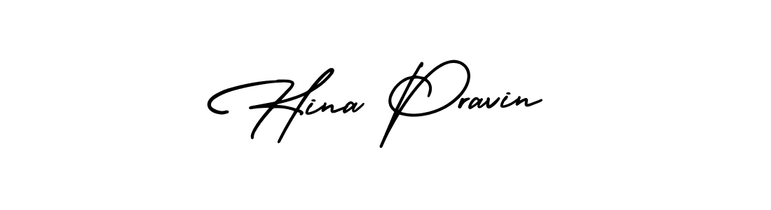 Design your own signature with our free online signature maker. With this signature software, you can create a handwritten (AmerikaSignatureDemo-Regular) signature for name Hina Pravin. Hina Pravin signature style 3 images and pictures png