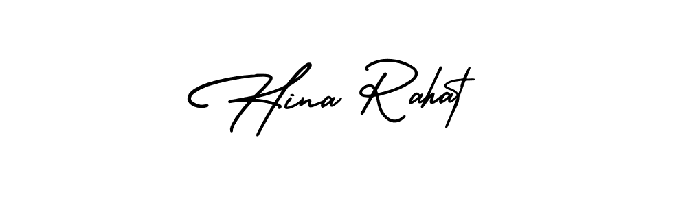 The best way (AmerikaSignatureDemo-Regular) to make a short signature is to pick only two or three words in your name. The name Hina Rahat include a total of six letters. For converting this name. Hina Rahat signature style 3 images and pictures png