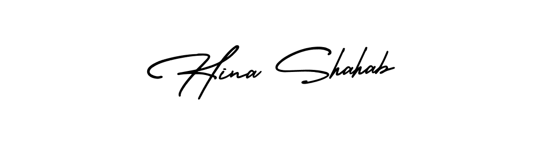 It looks lik you need a new signature style for name Hina Shahab. Design unique handwritten (AmerikaSignatureDemo-Regular) signature with our free signature maker in just a few clicks. Hina Shahab signature style 3 images and pictures png